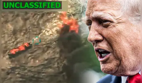 Trump confirmó la existencia de un tercer ataque contra una lancha que transportaba cocaína y fentanilo. Foto: Composición LR/AFP. Trump revela la destrucción de un tercer bote con droga tras el ataque naval de Estados Unidos en el Caribe