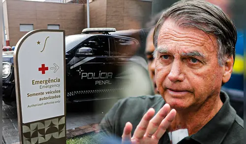 La noticia del ingreso de Bolsonaro al hospital se produce menos de una semana después de que el expresidente brasileño fuera condenado. Foto: Composición LR/AFP. Bolsonaro deja prisión domiciliaria y es trasladado a urgencia por baja presión arterial y una crisis de hipo
