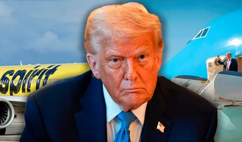Un vuelo de Spirit Airlines se acercó al Air Force One, donde viajaba Donald Trump, quien respondió: "Deja el iPad". Un vuelo de Spirit Airlines se acercó al Air Force One, donde viajaba Donald Trump, quien respondió: "Deja el iPad".
