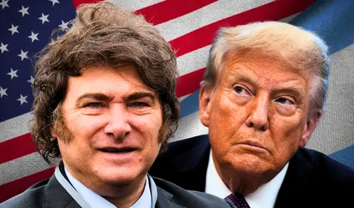 Milei busca apoyo de Trump mientras el BCRA interviene por alza del dólar. Foto: AFP Javier Milei - Donald Trump - Estados Unidos - Argentina - Banco Centrak