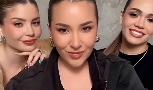 Flavia Laos, Ale Fuller y Mayra Goñi juntas en video para redes sociales.