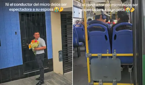 Conductor de transporte público regala flores amarillas a su esposa por 21 de septiembre