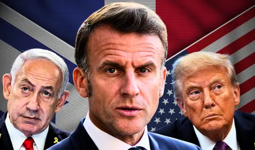 ChatGPT dijo: Macron oficializó el reconocimiento en Nueva York durante la Asamblea General. Foto: AFP Emmanuel Macron - Francia - Estado Palestino - Estados Unidos - Israel - ONU