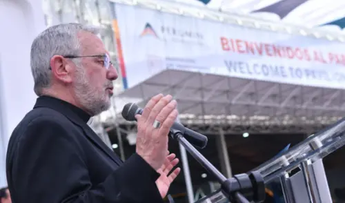 Monseñor Javier del Río pidió por las víctimas de la minería ilegal. Foto: IIMP Monseñor Javier del Río pidió por las víctimas de la minería ilegal