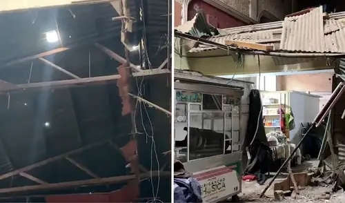 Colapsa techo de local comercial en Chosica.