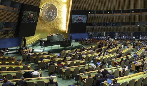 La 80ª Asamblea General de la ONU dio inicio el 23 de septiembre con el Debate General, centrado en la guerra en Gaza y el reconocimiento del Estado palestino. Foto: AFP La ONU, EN VIVO: sigue los pronunciamientos de Milei y Zelenski en la 80° Asamblea General