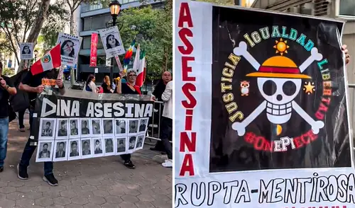 Ciudadanos peruanos protestaron contra Dina Boluarte en Nueva York