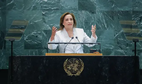 Dina Boluarte lanzó este dato inexacto durante su intervención en la ONU. Foto: Presidencia Dina Boluarte