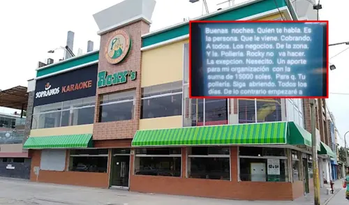 Polleria de Roky's en Lima Norte es amenazada por extorsionadoresnazan a pollería Roky's