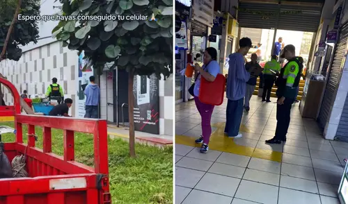 Video de TikTok muestra a un joven peruano usando su laptop en avenida Las Malvinas en Lima.
