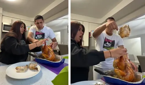 Mujer le hace creer a su novio que cocinó una ‘gallina embarazada’ y reacción se viraliza: “Lo más triste que vi en mi vida”