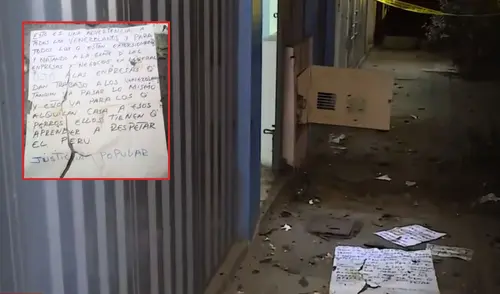 Desconocidos dejan explosivo en puerta de vivienda en Carabayllo junto con carta amenazante para quienes se relacionen con venezolanos