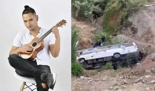 Bus de orquesta musical se despista en Canta. Foto: composición LR