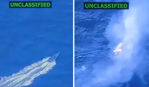 Estados Unidos revela las impactantes imágenes del nuevo ataque a una embarcación en el Caribe que deja 4 muertos