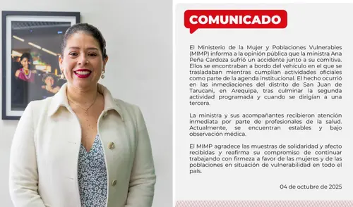 Ministra Ana Peña, asegura el MIMP, se encuentra estable tras accidente en el sur del país. Foto: Composición/LR Ana Peña