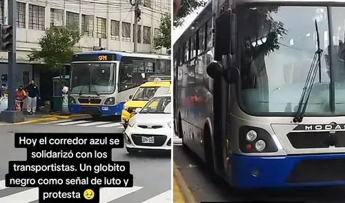 Corredor Azul muestra apoyo al paro de transportistas con gesto simbólico