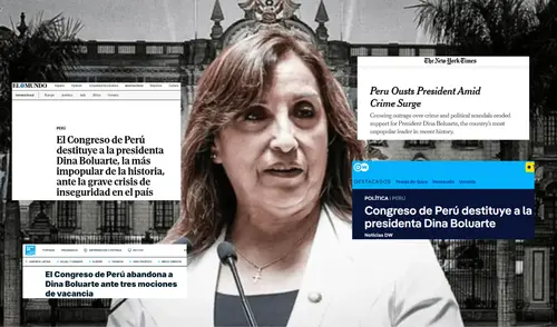 Medios internacionales informaron sobre la destitución de la presidenta Dina Boluarte en Perú.