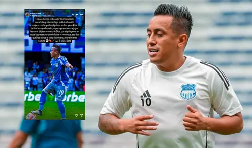 Christian Cueva no pudo participar en el último partido de Emelec. Foto: composición LR/difusión