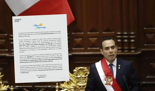 Agua Marina exige acciones tras la asunción de José Jerí: "Un cambio en la presidencia no es garantía de mejora"