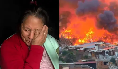 Mujer pierde a su perro en incendio de Pamplona Alta en San Juan de Miraflores.