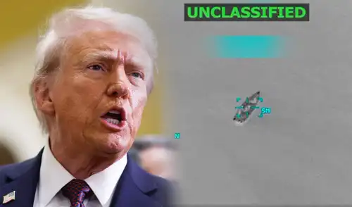 El presidente estadounidense, Donald Trump, informó este martes sobre el "ataque cinético" a una embarcación. Foto: composición LR/AFP/Truth Social El presidente estadounidense, Donald Trump, informó este martes sobre el "ataque cinético" a una embarcación.