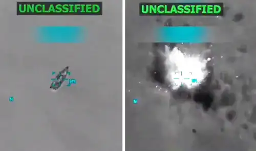 Imágenes revelan cómo fue el nuevo ataque de EE. UU. que dejó 6 presuntos narcotraficantes muertos en el Caribe