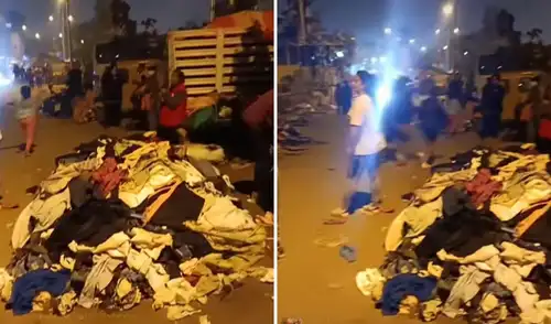 incendio sjm, pamplona alta, San Juan de Miraflores, ropa tirada en las calles de SJM por los damnificados