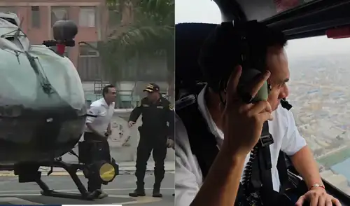 José Jerí sobrevoló el Centro de Lima en helicóptero para "supervisar" las movilizaciones. Foto: Composición/LR José Jerí