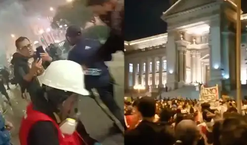 Manifestante resultó gravemente herido durante las manifestaciones. Foto: Composición LR