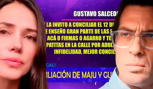 Maju Mantilla y Gustavo Salcedo ya habrían firmado su conciliación.