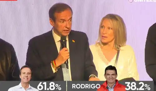 Tuto Quiroga anuncia que aceptará resultados oficiales. Foto: captura Unitel Tuto Quiroga anuncia que aceptará resultados oficiales.