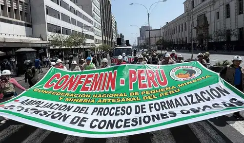 Confemin salió a las calles nuevamente para pedir la ampliación del Reinfo y la reversión de concesiones ociosas. Foto: Joel Robles/LR Reinfo