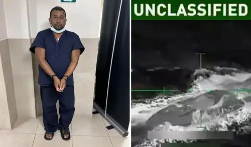 Andrés Fernando Tufiño, sobreviviente del ataque militar de EE. UU. en el Caribe. Foto: composición LR/GovUSA/Ministerio del interior de Ecuador Ecuador deja libre a sobreviviente del ataque de Estados Unidos a narcolancha en el Caribe por falta de pruebas