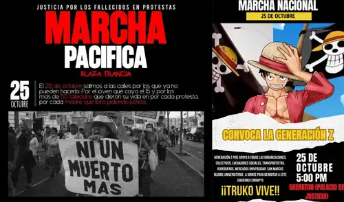 Diversos colectivos se unirían a las manifestaciones el 25 de octubre. Foto: Composición/LR Generación Z