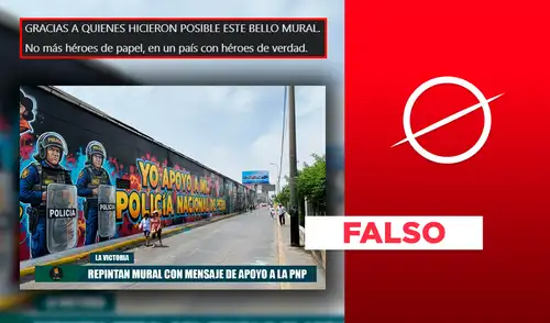 Mural en apoyo a la PNP es falso