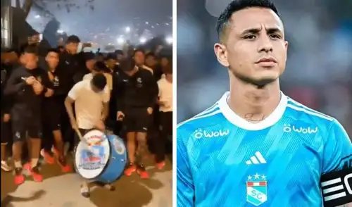 El capitán 'celeste' asombra tocando el bombo con Sporting Cristal.