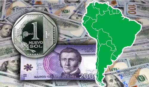 El peso chileno lidera entre las monedas más fuertes de América Latina. Composición LR El peso chileno lidera entre las monedas más fuertes de América Latina.