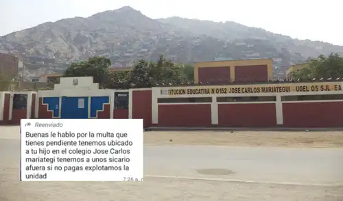 Padres de familia de colegio en San Juan de Lurigancho son extorsionados.