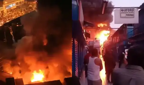 Reportan fuerte incendio en Cercado de Lima dentro de galería. Foto: composición LR