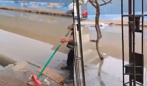 Vecinos de VMT se ven afectados tras colapso de tubería. Foto: Exitosa. Vecinos de VMT se ven afectados tras colapso de tubería. Foto: Exitosa.