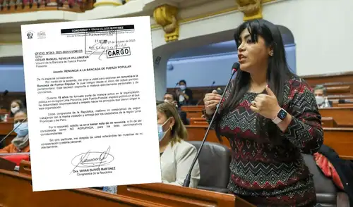 Congresista Vivian Olivos renuncia a la bancada Fuerza Popular por “motivos personales y de conciencia” Congresista Vivian Olivos renuncia a la bancada Fuerza Popular por “motivos personales y de conciencia”