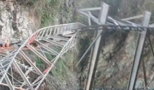 colapsa puente modular en el vraem