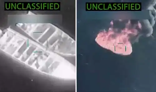 Estados Unidos intensifica su ofensiva en el Caribe y el Pacífico, con tres ataques ordenados por Donald Trump. Foto: composición LR/X Al menos 14 muertos deja ataque de Estados Unidos contra 4 presuntas narcolanchas en Pacifico