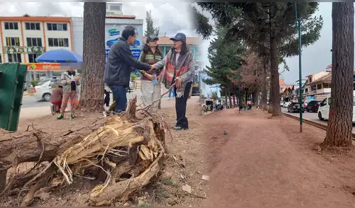 Vecinos denuncian que las labores se hicieron de forma improvisada. Foto: Composición LR / Luis Álvarez, La República Vecinos denuncian que las labores se hicieron de forma improvisada. Foto: Composición LR / Luis Álvarez, La República