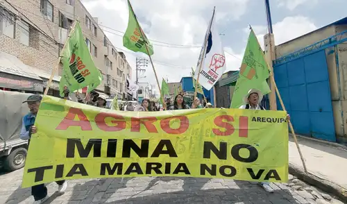 Los pobladores del Valle de Tambo vienen evaluando retomar protestas pacíficas en rechazo a Tía María, proyecto respaldado por el gobierno de Jerí. Foto: Archivo LR Tía María