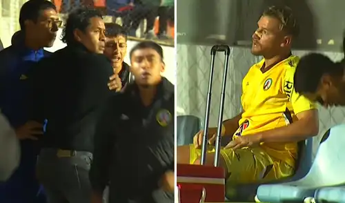 Santiago Acasiete, DT de Juan Pablo II, se fue a los golpes con su propio jugador, Cristhian Tizón, tras cambiarlo