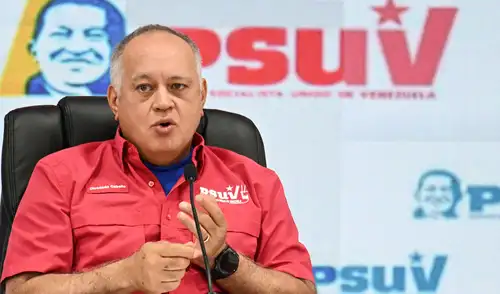 Diosdado Cabello brindó estas declaraciones durante una rueda de prensa. Foto: AFP
