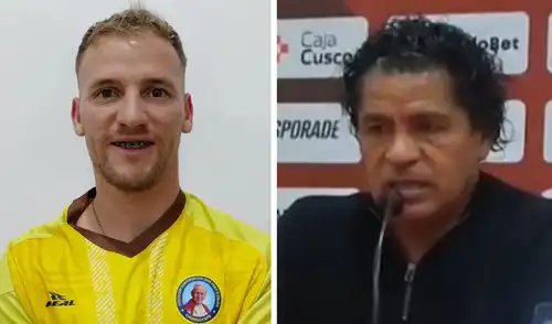 Christian Tizón se molestó con Santiago Acasiete por ser cambiado, lo que motivó la reacción del DT. Foto: composición de LR/Juan Pablo II/captura de América Deportes