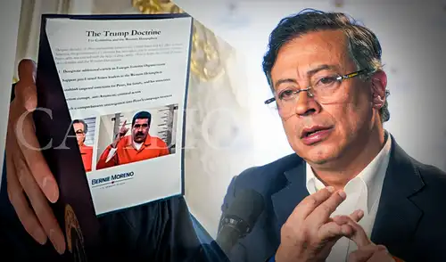 El presidente de Colombia, Gustavo Petro, denunció que el fotomontaje del gobierno de Donald Trump busca "que no gane de nuevo en las elecciones de 2026". El presidente de Colombia, Gustavo Petro, denunció que el fotomontaje del gobierno de Donald Trump busca "que no gane de nuevo en las elecciones de 2026".