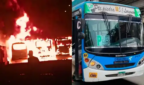 Incendian buses de la Línea P, de la empressa Pegassos Express, en Puente Piedra